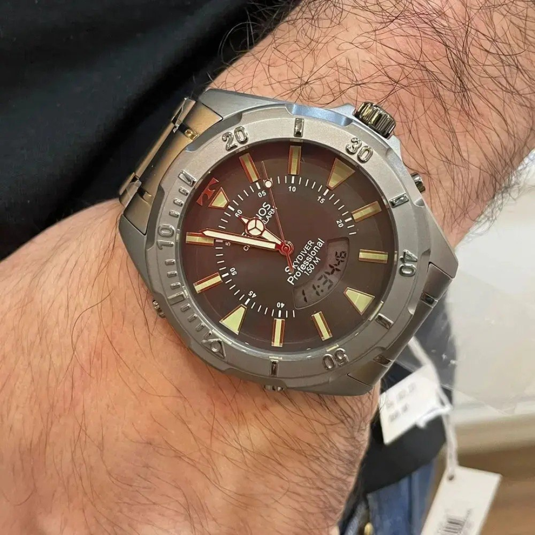 Relógio Technos Masculino Skydiver Caixa Grande Grafite