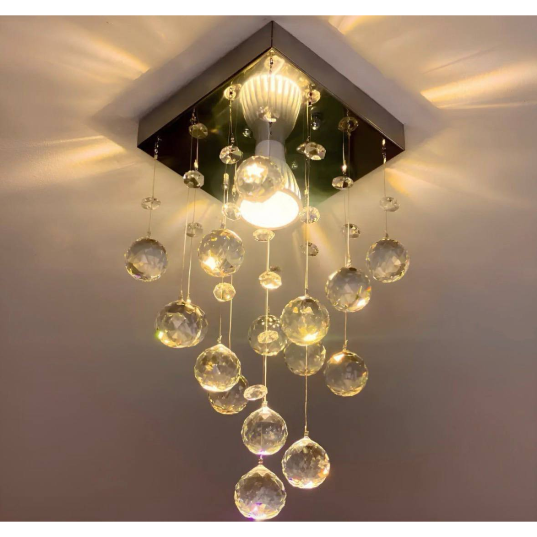 Lustre Cristal Acrílico Quarto Apartamento Vai Montado