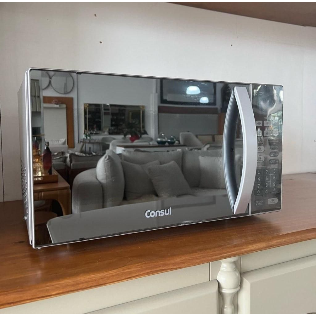 Micro-ondas Cm020bf 20 Litros Espelhado Com Função Descongelar Cor Cinza/inox Consul