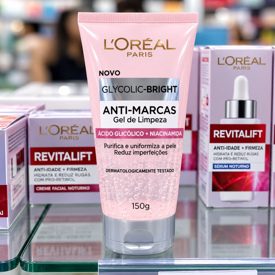 Gel de Limpeza Anti-marcas Glycolic-Bright Loréal Paris 150g