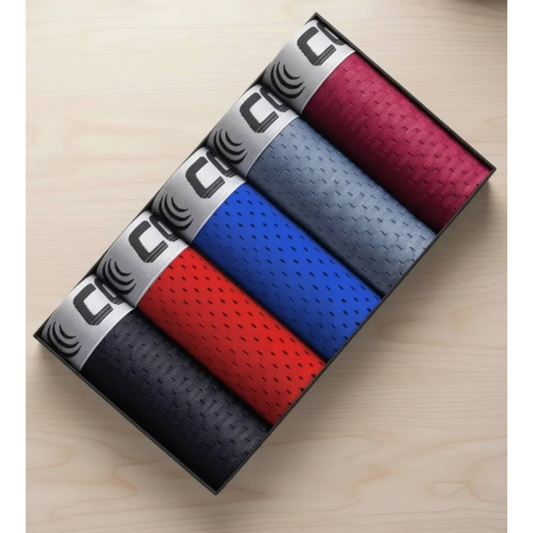 Kit 5 Cuecas Boxer Dry Fit Masculinas Respirável Premium Multicolorido Liso G