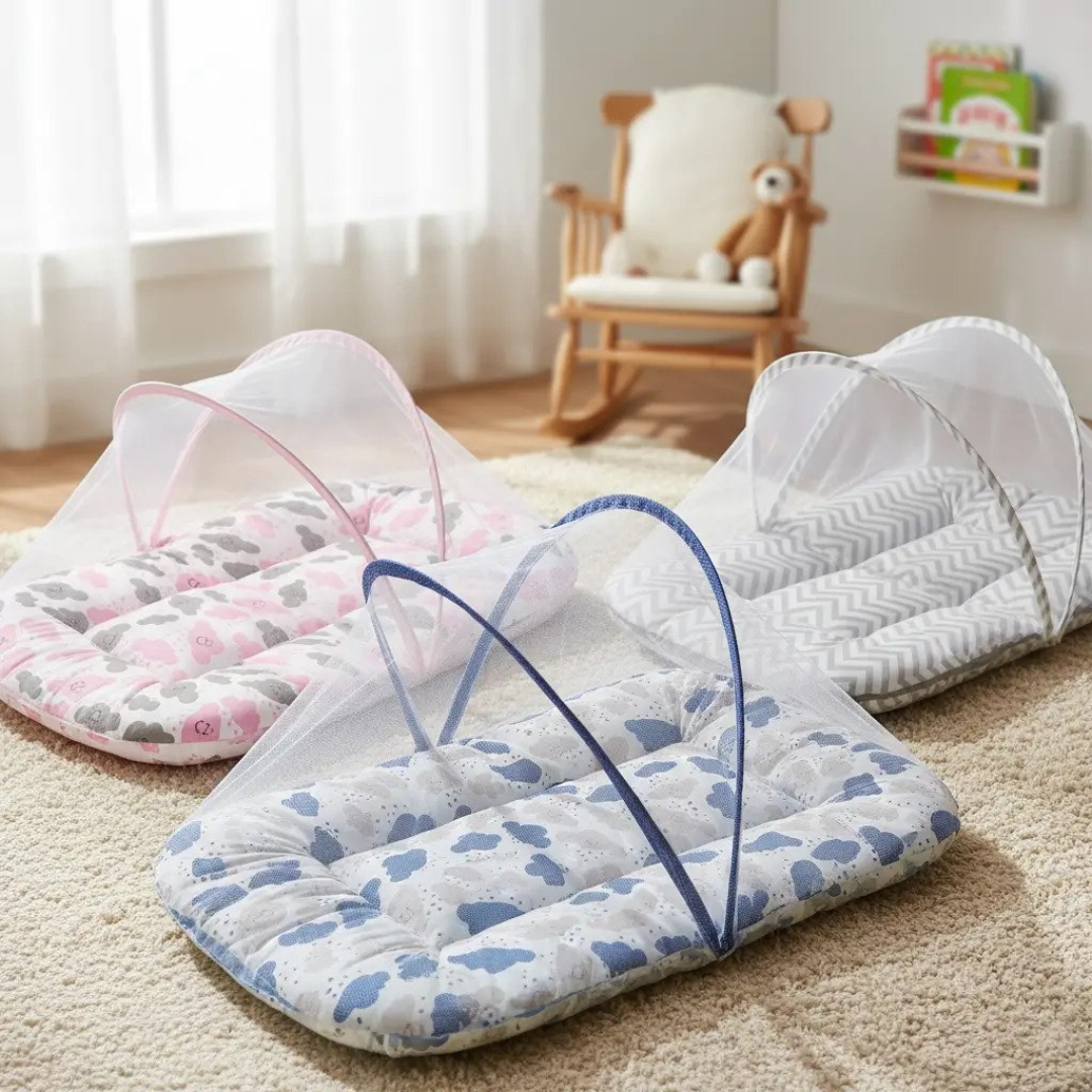 Berço Portátil Com Mosqueteiro Para Bebe Colchonete