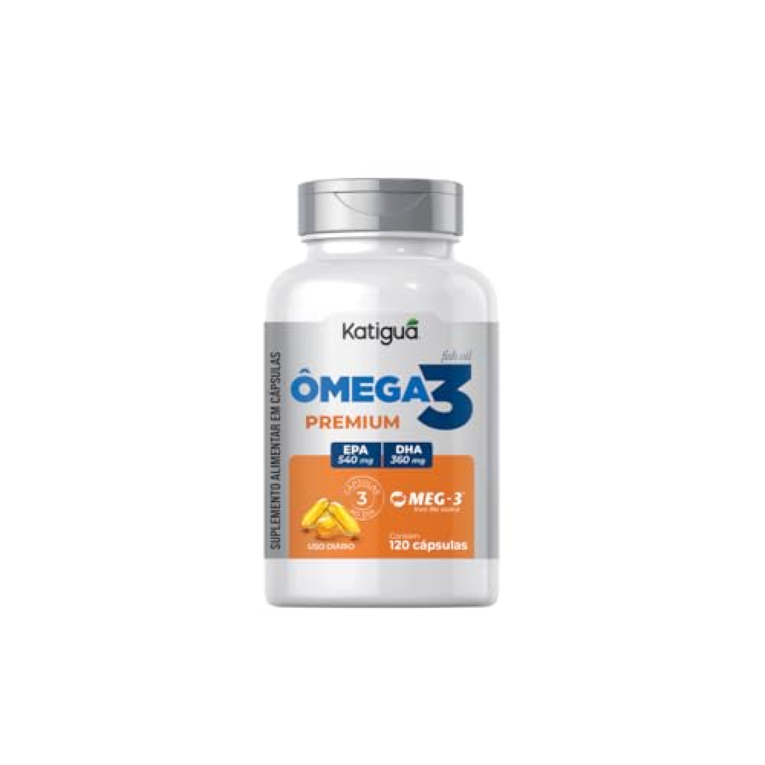Katiguá, Ômega 3, MEG-3, 540 EPA, 360 DHA, 1000MG, Fish Oil, 120 Cápsulas Soft Gel 40 doses,