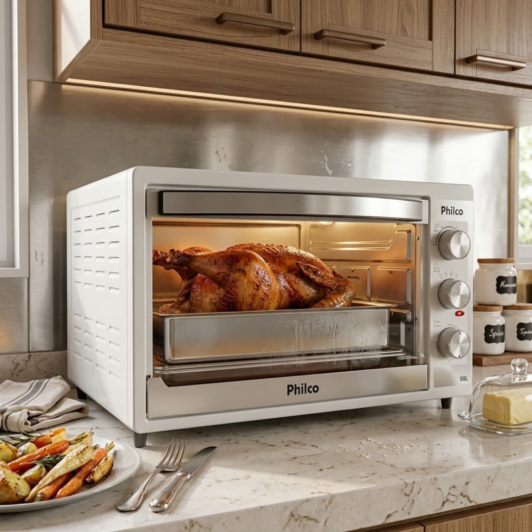 Forno Elétrico Philco 50L Branco Dupla Resistência PFE52B