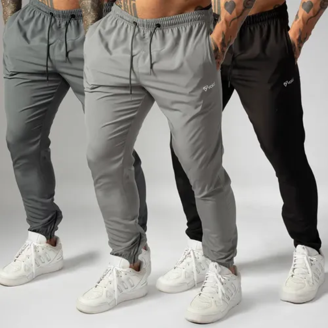 Kit com 3 Calças Jogger Tactel com Elastano Ziper