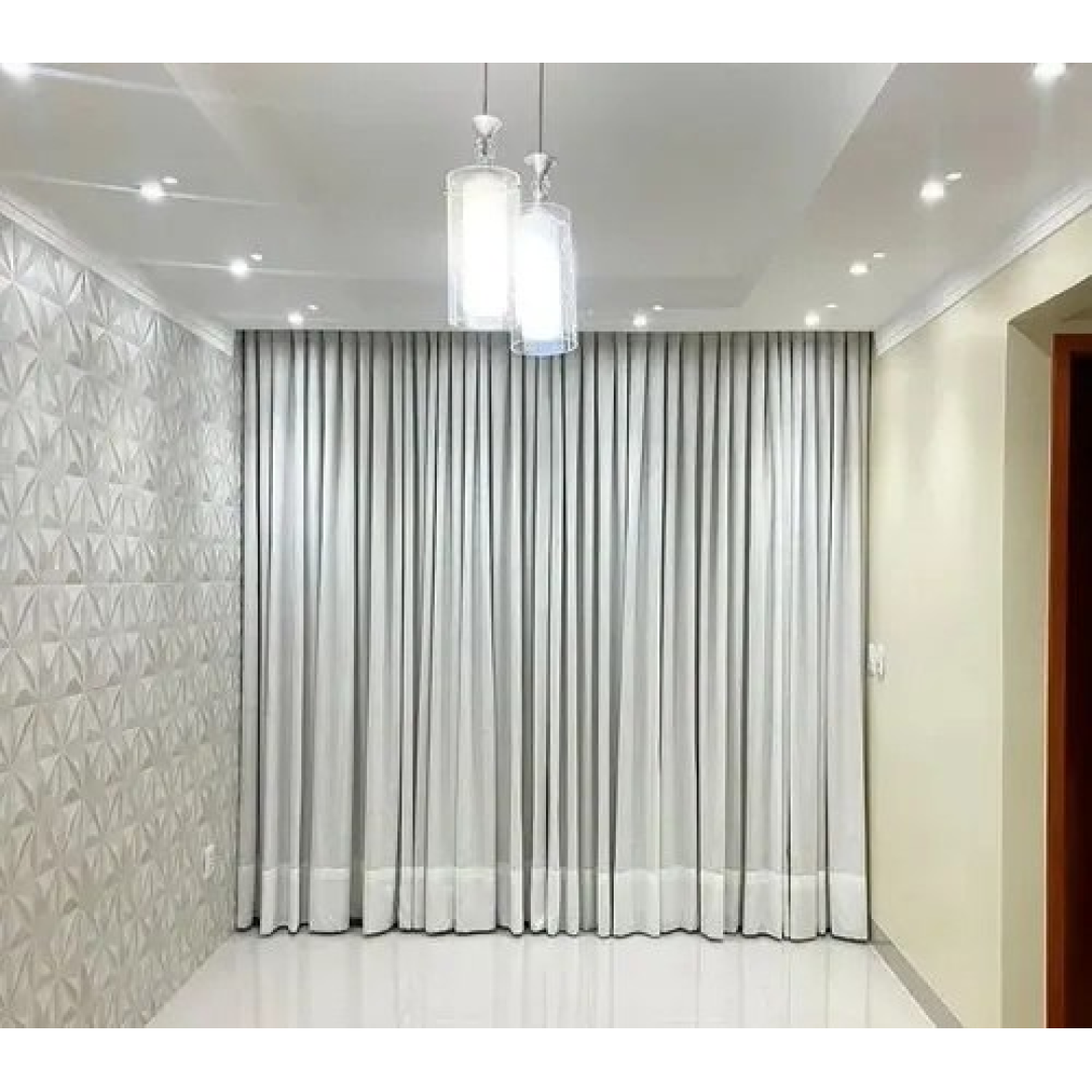 Cortina Trilho Duplo Gaze Linho C/ Blackout 100% 6m X 2,70