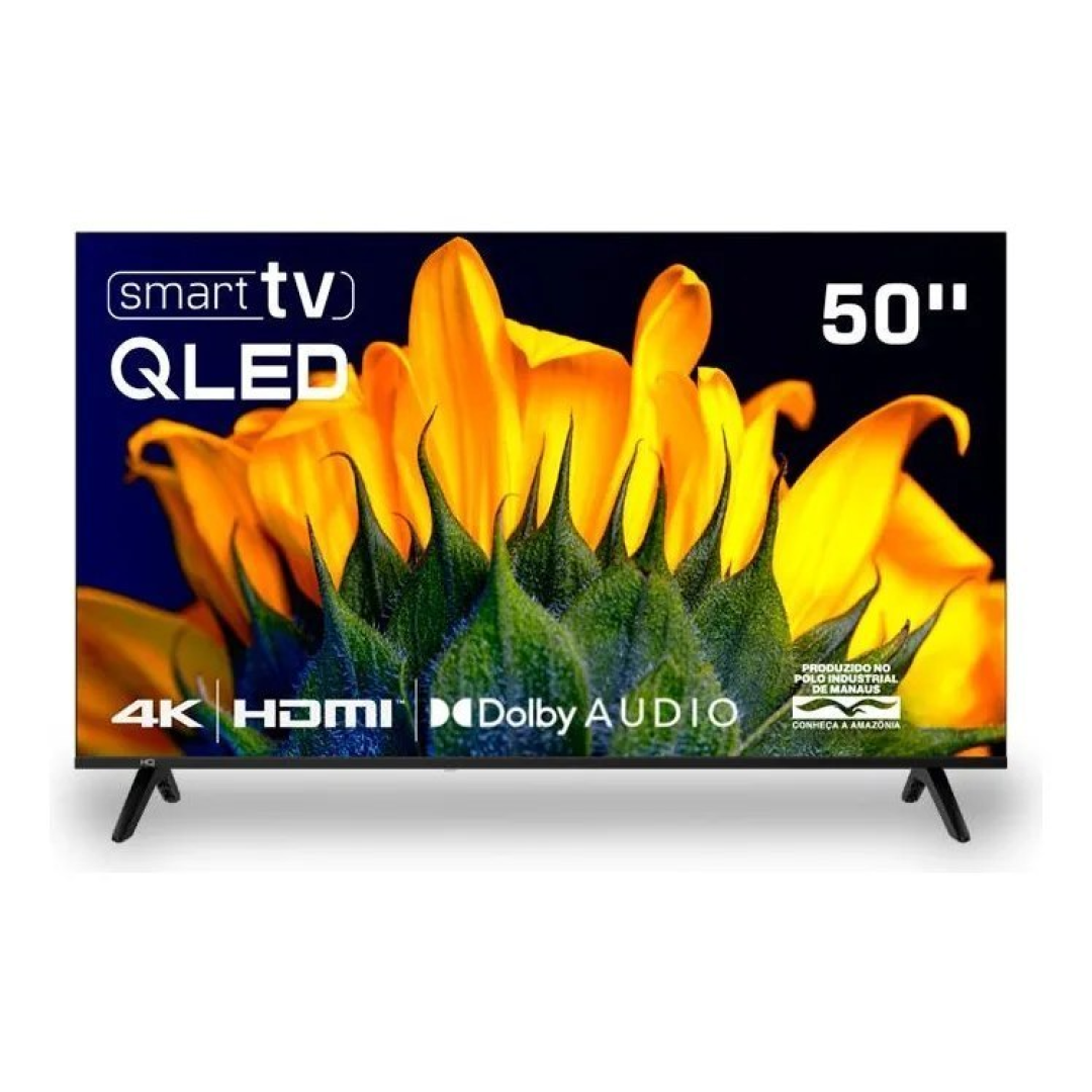 Smart Tv Hq 50 Qled, 4k Uhd, Dolby Audio, Wi-fi, Bluetooth, 3 Hdmi, 2 Usb, Netflix, Prime Video, Bivolt