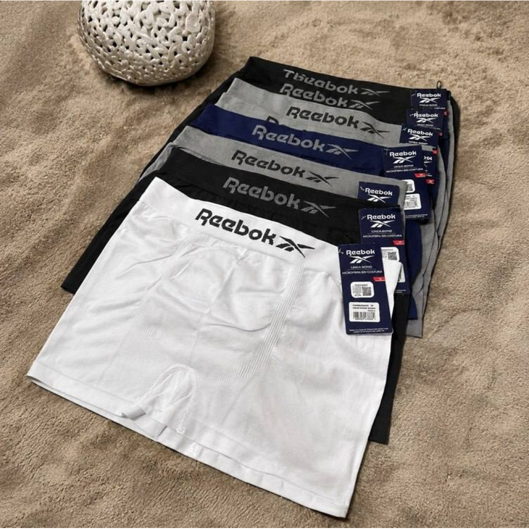Kit 6 Cuecas Boxer Classic Reebok Microfibra Luxo Original