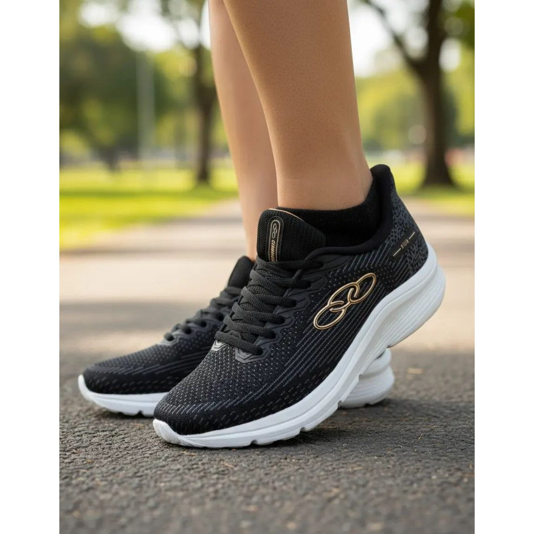 Tênis Feminino Delta 122 Olympikus Preto/chumbo Liso