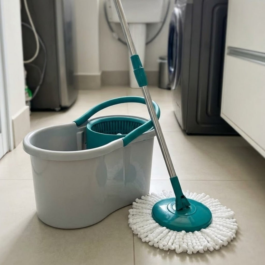 Mop Giratório + Balde 8 Litros Flash Limp 1 Refil