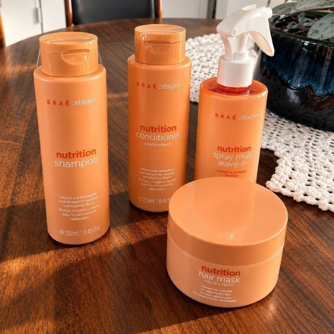 Kit Braé Stages Nutrition Shampoo + Condicionador + Máscara + Leave-in