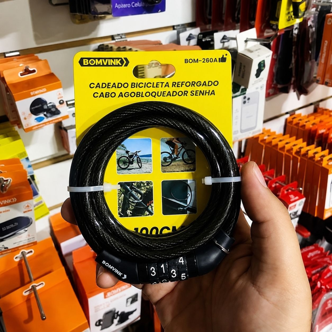 Cadeado Bicicleta Antifurto Trava Com Senha