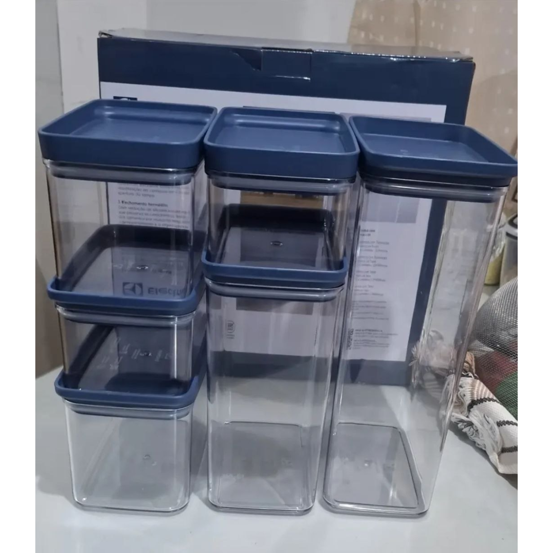 Conjunto De Potes Herméticos Organizadores Electrolux 6 Un