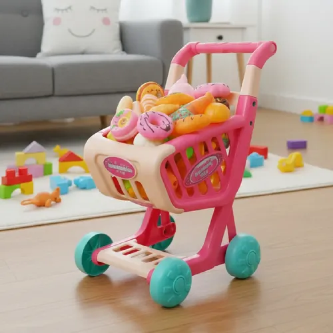 Carrinho De Compras Super Infantil Frutinhas Rosa