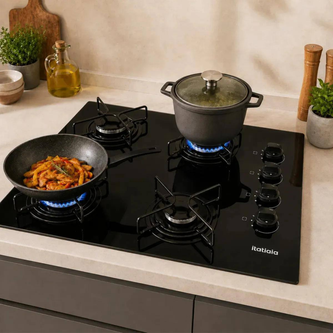Cooktop Itatiaia Essencial 4 Bocas Cor Preto 127/220v