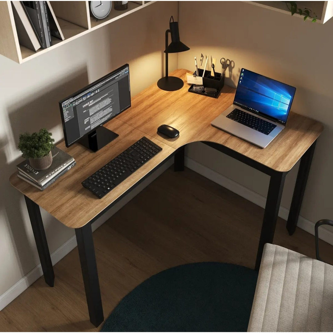 Mesa Orgânica Curva Escrivaninha de Canto Home Office Design Industrial Moderno Gamer Estação de Trabalho Modelo Legos 120cm