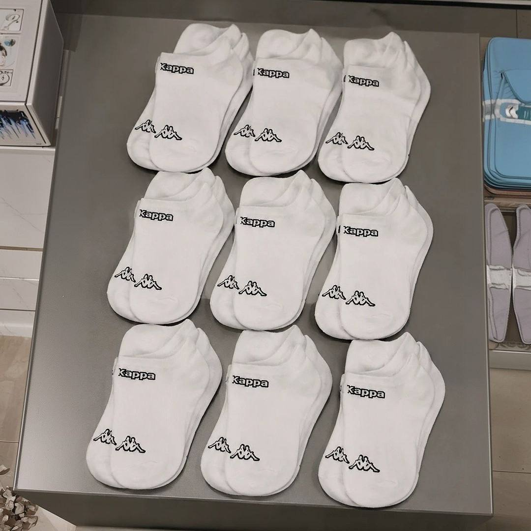 Kit 9 Pares Meias Kappa Sapatilha Soquete Invisível Original Branco 34-38