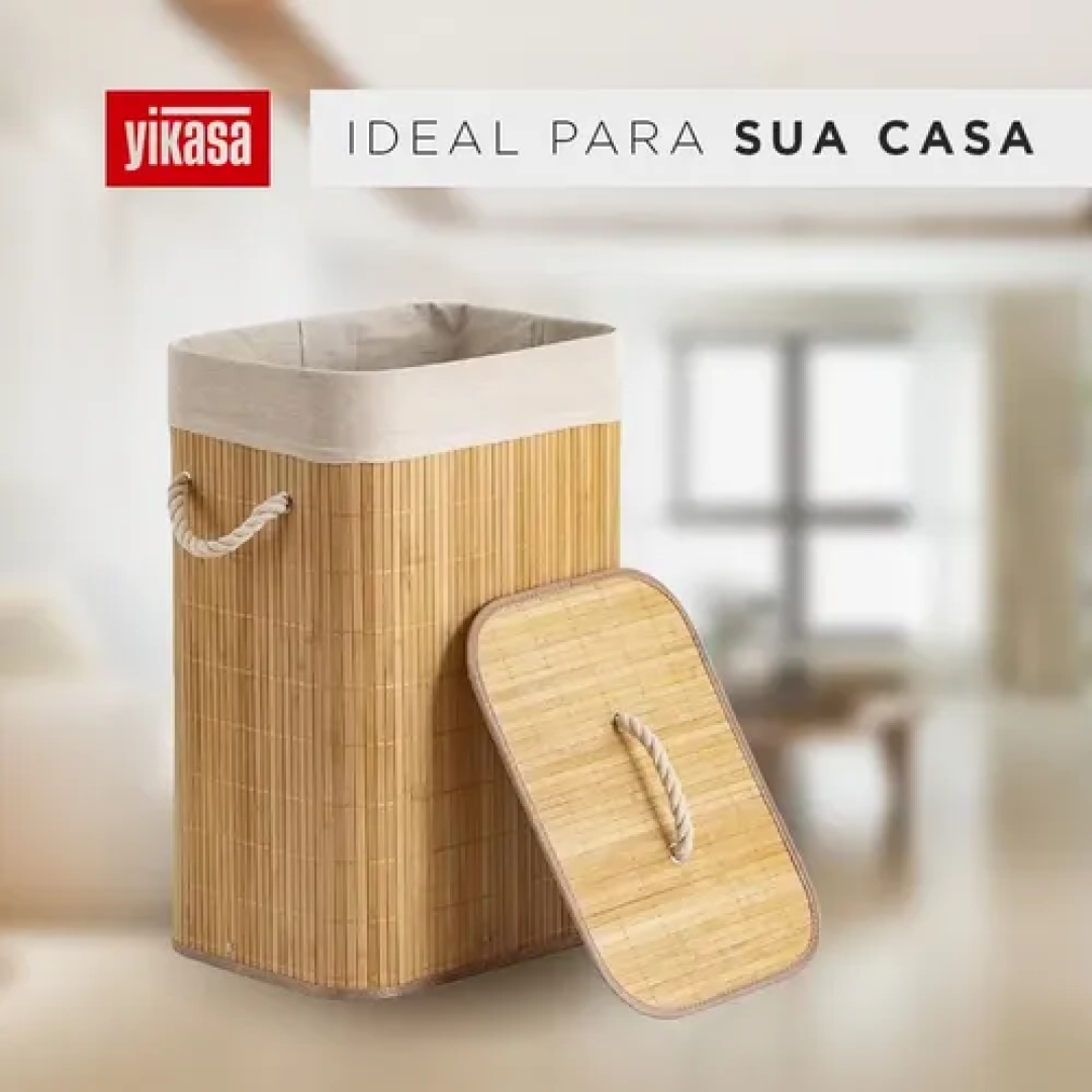 Cesto de Roupas Bambu 70L