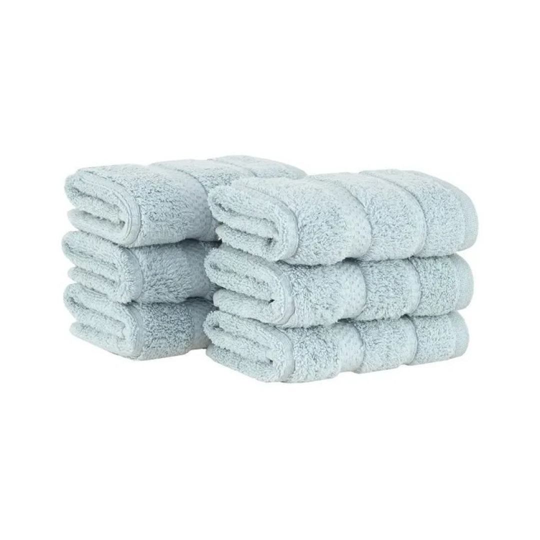 Kit 6 Peças Toalha Lavabo Buddemeyer Vision Dual Air Cor Azul Glacial