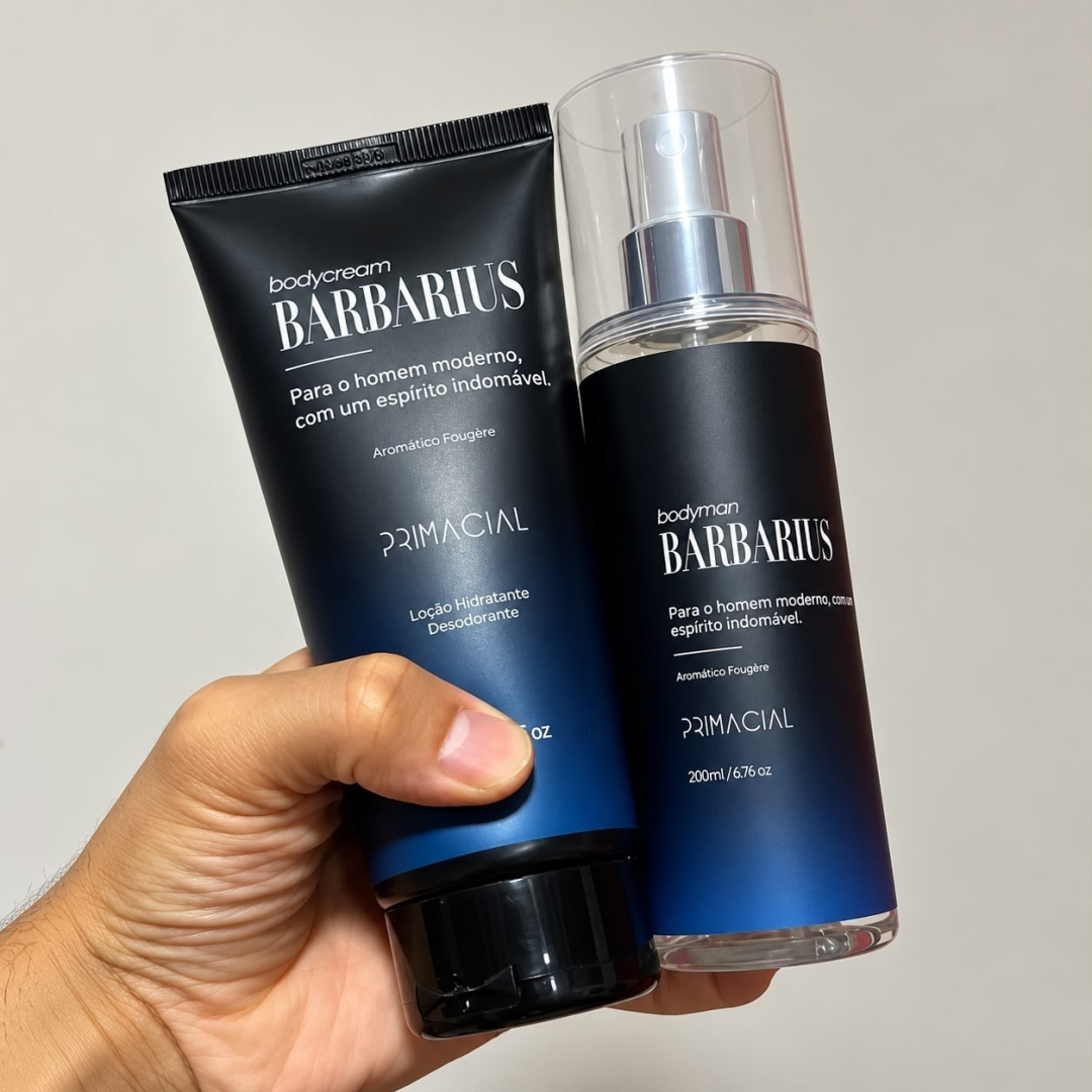 Kit Body Splash Barbarius + Hidratante Desodorante Masculino