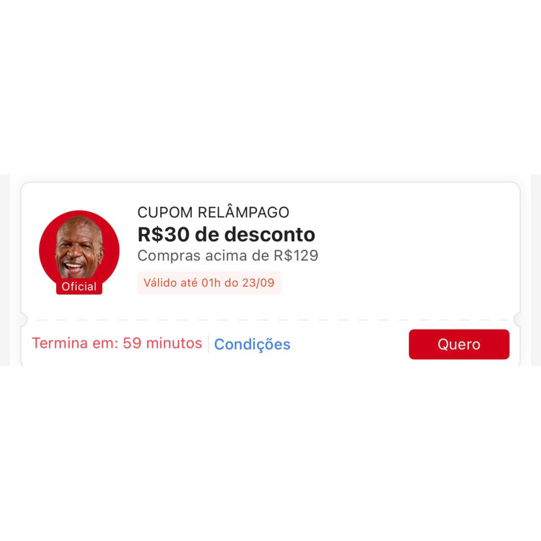 Cupom relâmpago Shopee