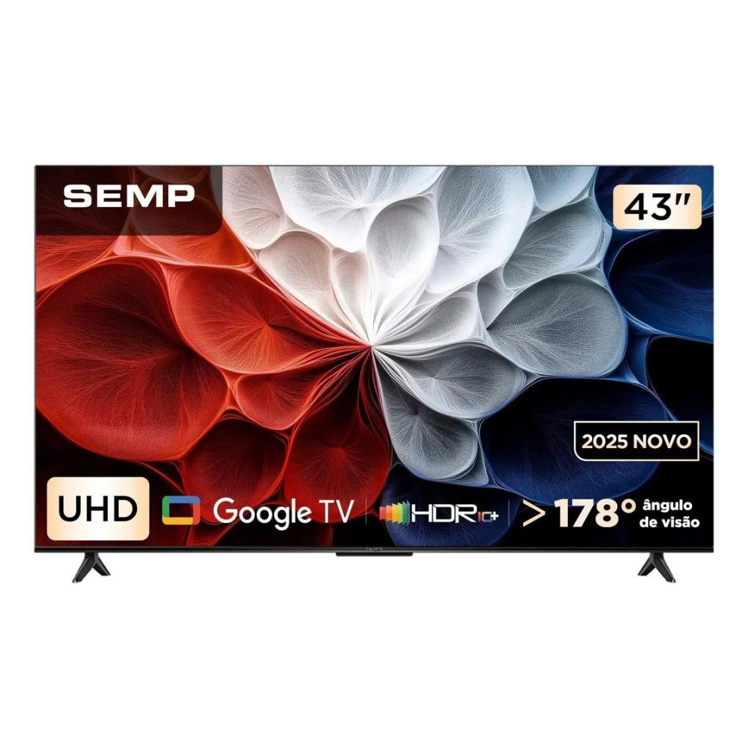 Smart Tv 43'' Semp 43s62 Led Hva Google Tv Hdr Uhd 4k Hdmi