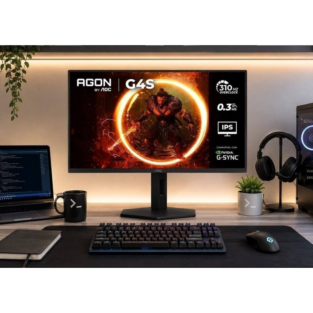 Monitor Gamer AOC AGON G4S 25” 310Hz 0.3ms HDR400 IPS Base Ajustável 25G4S/P Preto
