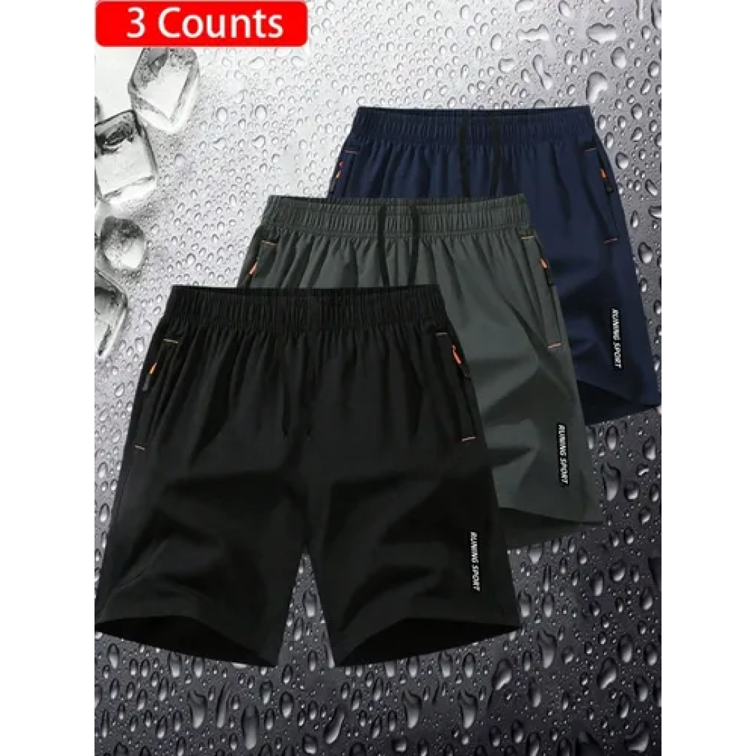 Kit 3 Shorts Esportivos Plus Size Masculino Secagem Rápida