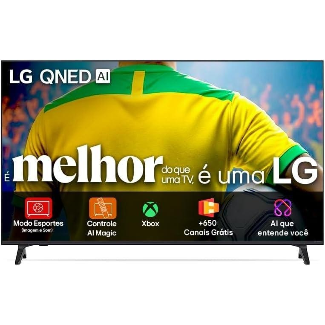 Smart Tv 4k 55  LG Qned73 Portal De Games Processador Ai 7 Gen8 4k Super Upscaling Google Cast Integrado Controle Ai Magic Webos 25 Modo Esportes Aler...