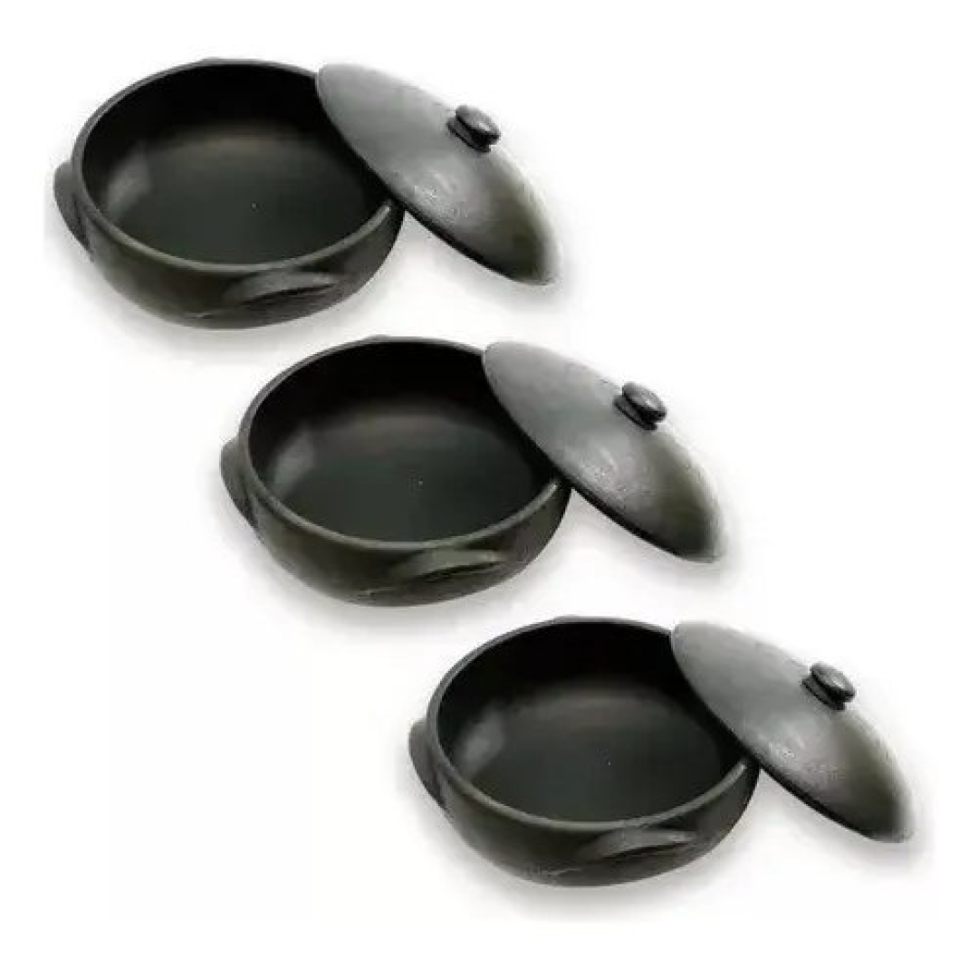Kit De 3 Panelas De Barro Capixaba Moqueca Arroz Pirão 1,2,3