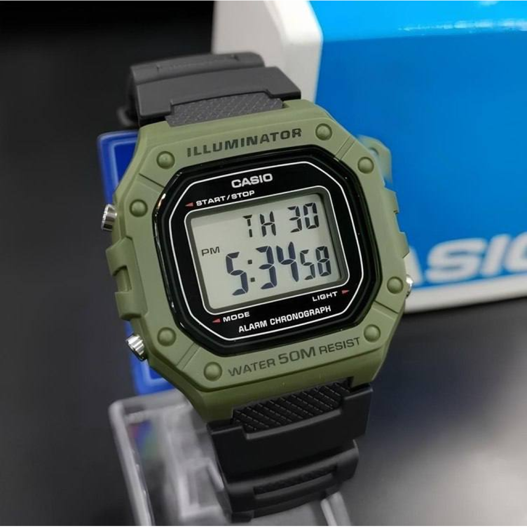 Relógio De Pulso Casio Youth W-218h-1av Preto Cinza/preto
