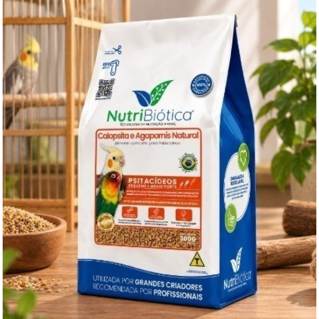 Ração Nutribiótica 300g Calopsita e Agapornis Natural Linha Super Premium