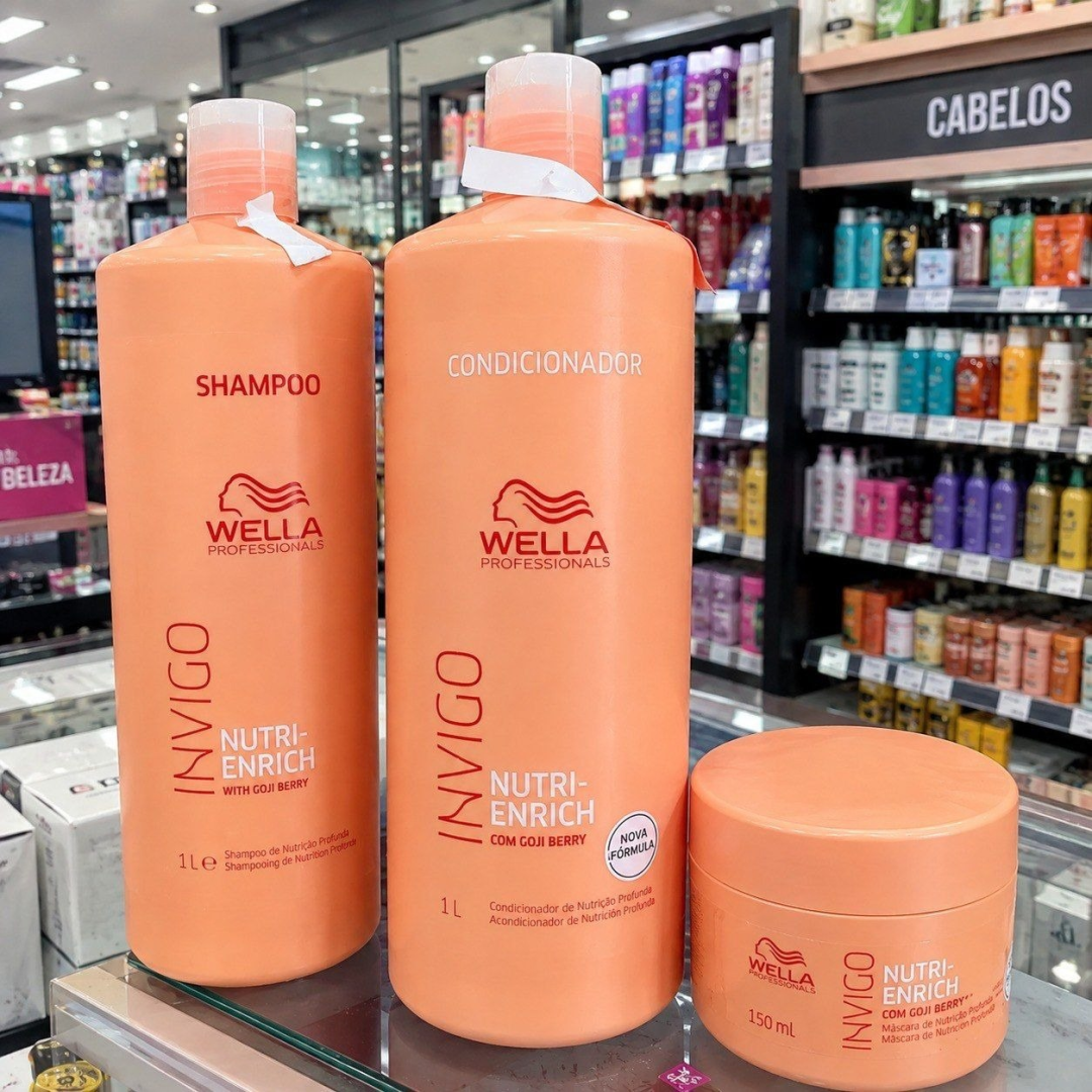 Kit Wella Invigo Nutri Enrich Shampoo E Condicionador 1L + Máscara 150ml
