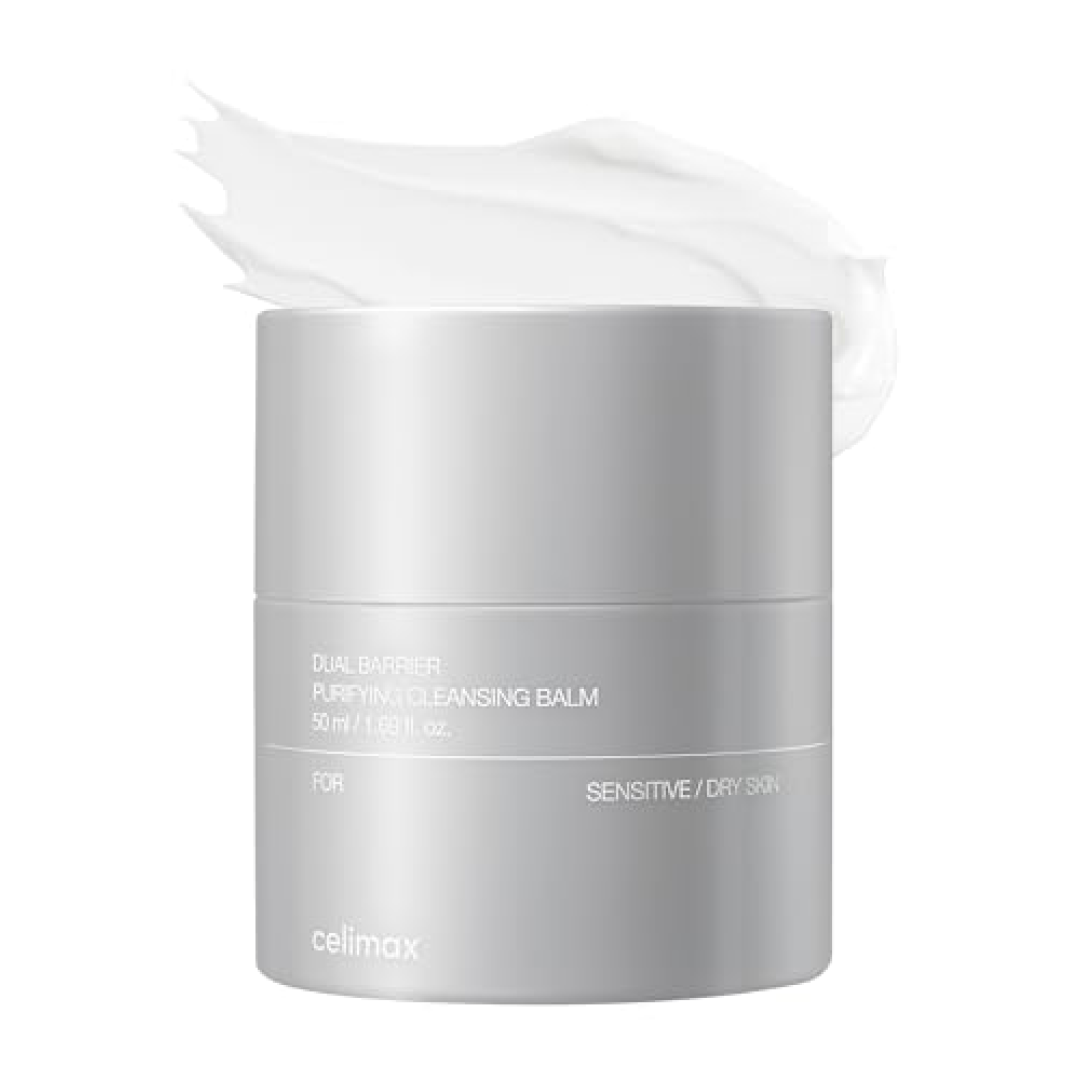 celimax Bálsamo de limpeza purificador de barreira dupla com ceramidas, removedor de maquiagem à prova d'água, limpeza de poros, limpador de uso diário, recipiente para moer, 50 ml