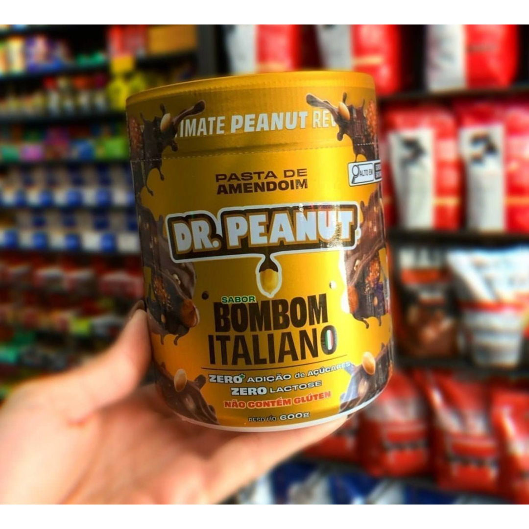 Pasta de Amendoim DR. Peanut Bombom Italiano 600G - Com Whey Protein