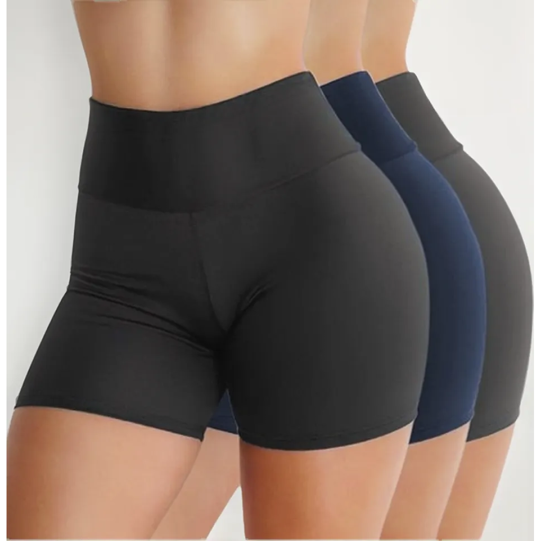 Kit Com 2 Shorts Feminino Meia Coxa Curto Fitness Academia