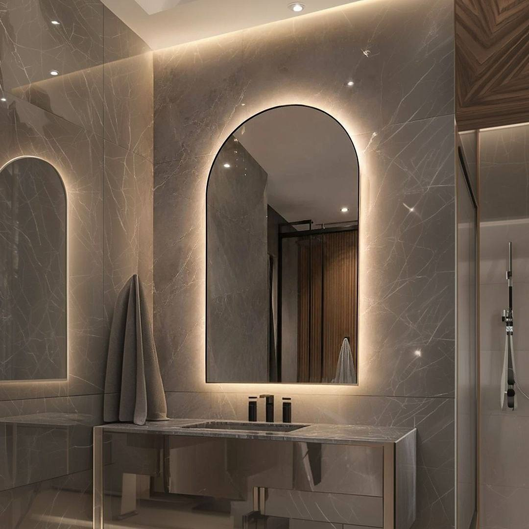 Espelho Orgânico Capela Led 44x64 Para Sala Quarto Banheiro Moldura Capela Led Frio