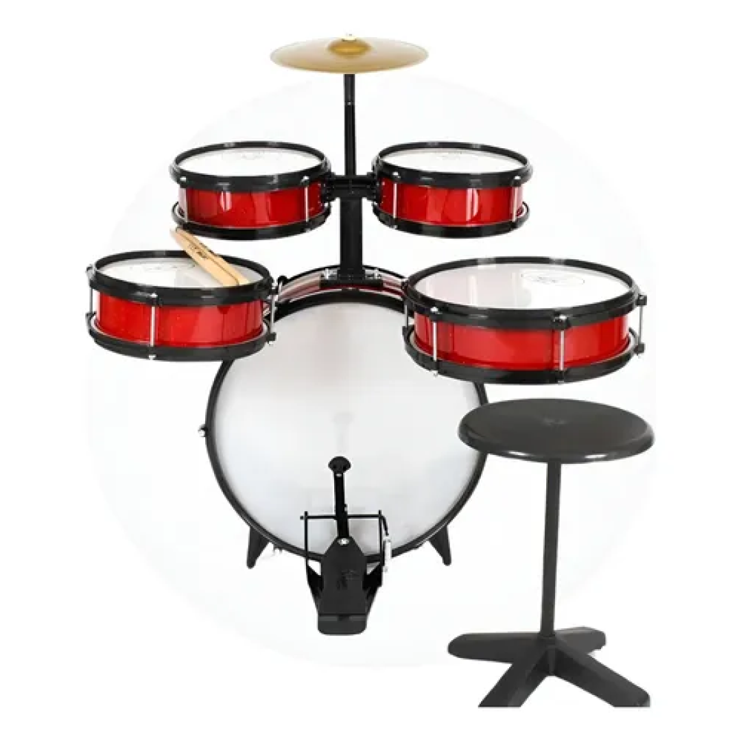 Bateria Infantil Rock Baby 2 Tons Profissional Completa Mdf