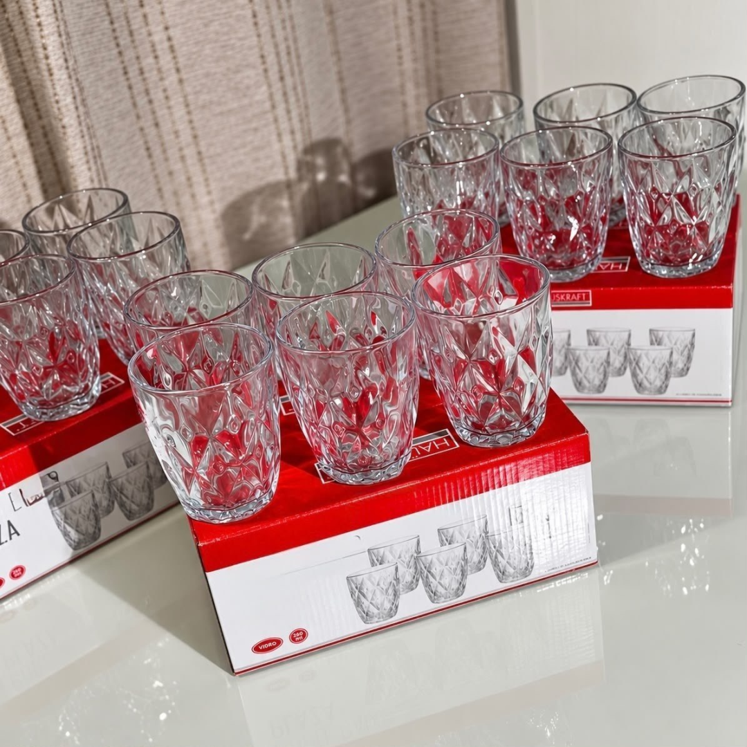 Kit com 12 Copos Diamond 300ml Star House