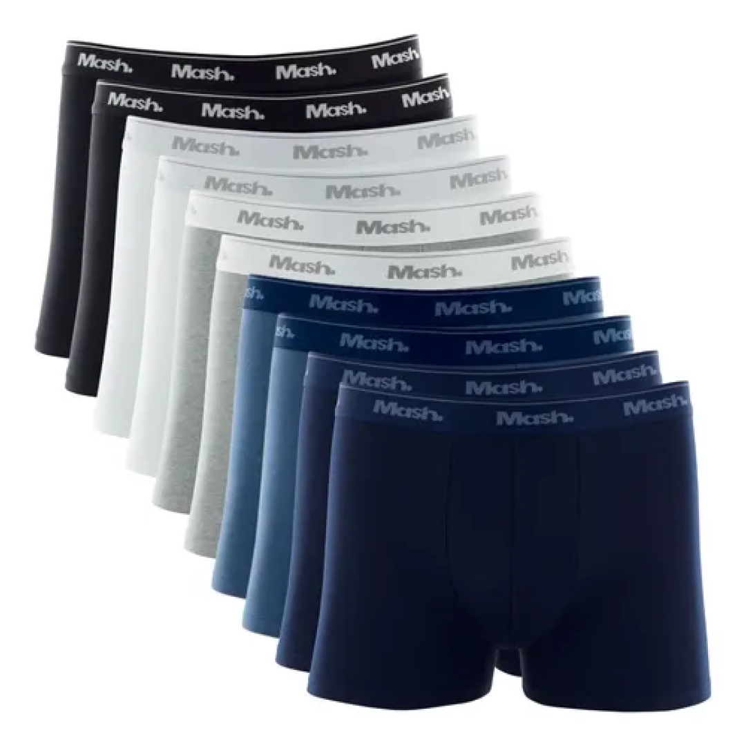 Kit com 10 Cuecas Boxer Algodão Mash