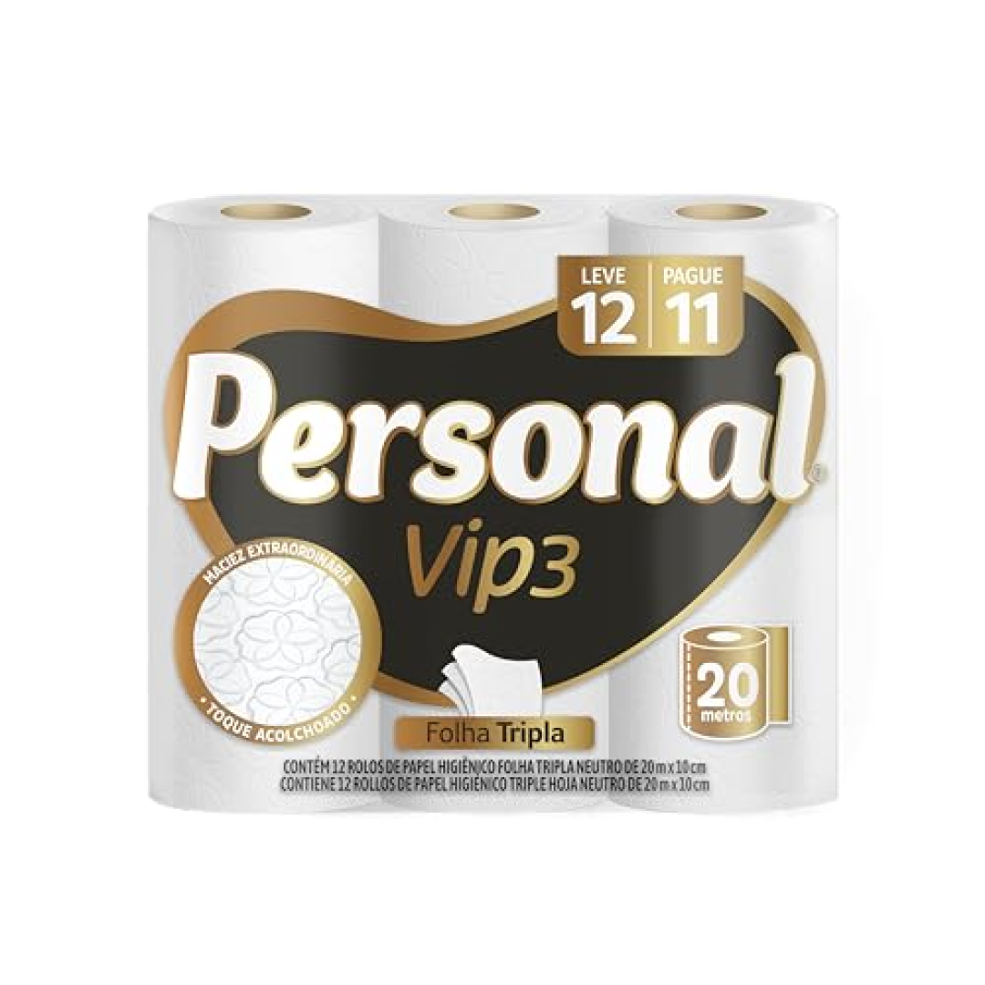 Personal Papel Higiênico Vip Folha Tripla 12 Rolos