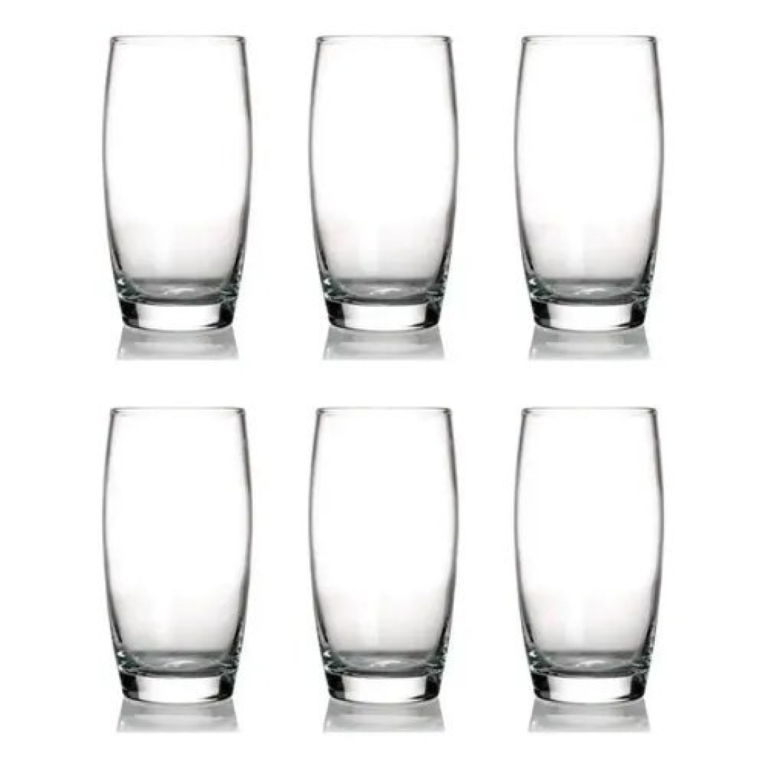 Kit 6 Copos Oca Nadir 300ml Vidro para Água e Suco