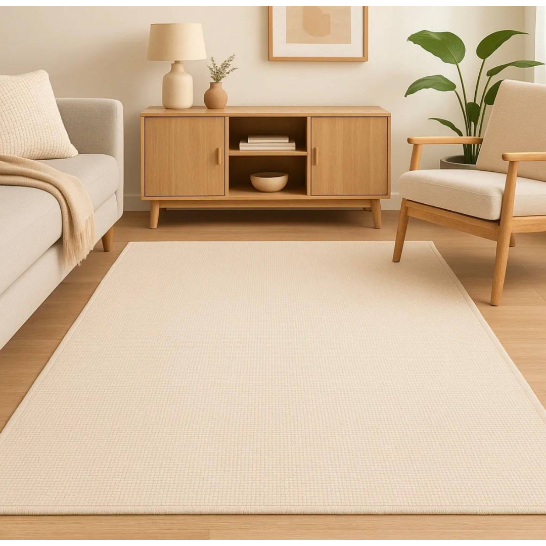 Tapete Sala Quarto Grande 300x200 Jacquard Antiderrapante 2 M 3 M Boho Creme