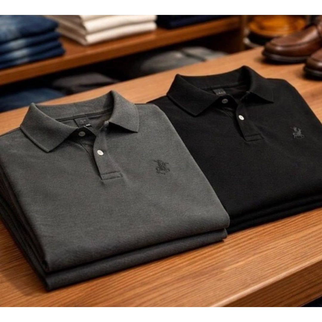 Kit 2 Camisa Polo Piquet Masculina Casual Premium