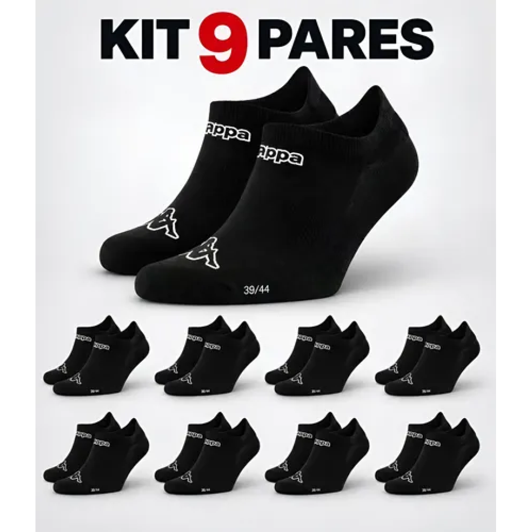 Kit com 9 Pares de Meias Kappa Sapatilha