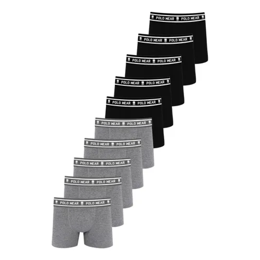 Kit com 10 Cuecas Boxer Algodão Polo Wear
