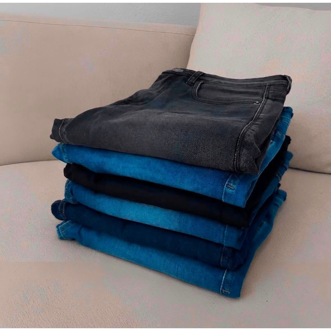 Kit com 3 Calças Jeans Slim Fit Com Lycra