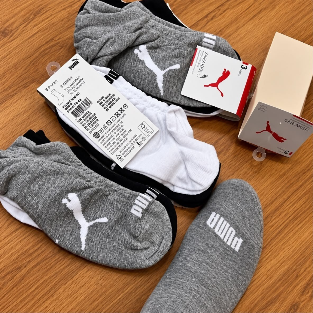 Kit com 9 Pares Meias Puma Sapatilha