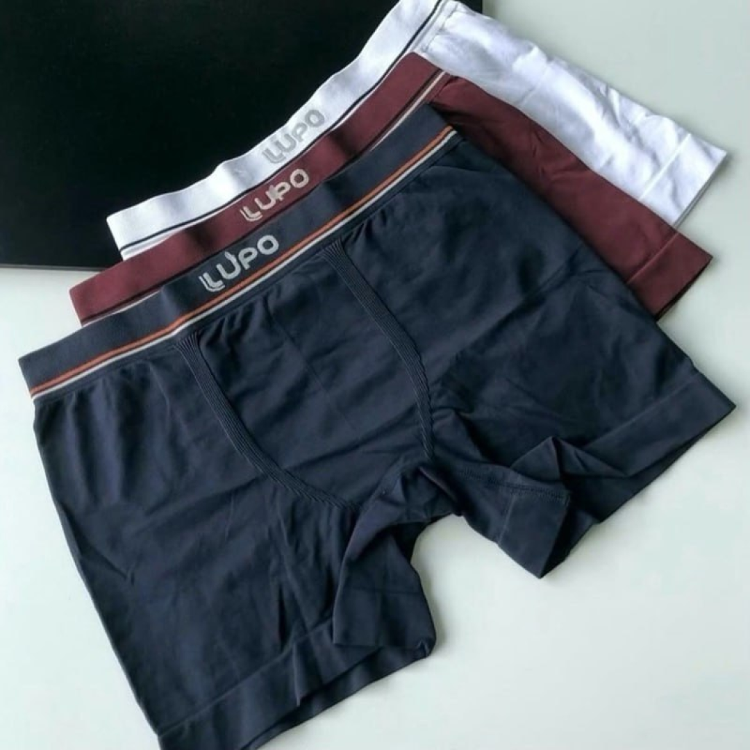 Kit com 6 Cuecas Boxer Lupo Microfibra sem Costura