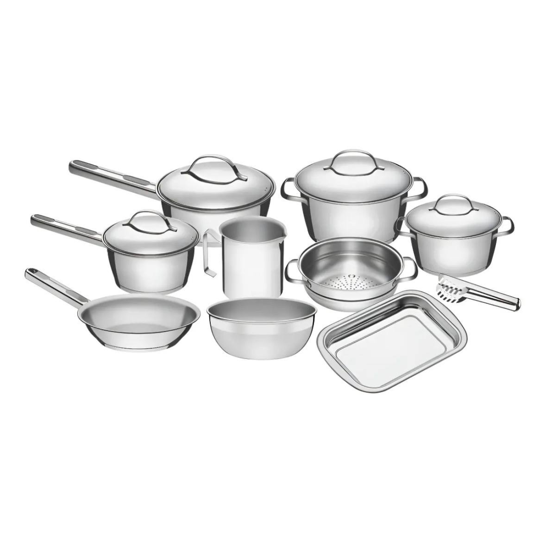 Jogo De Panelas Tramontina Inox Allegra 10p Com Pegador